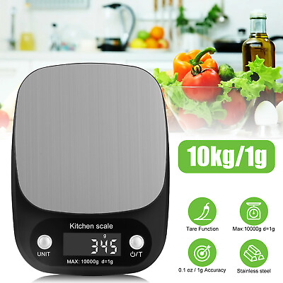 #ad Digital Kitchen Scale LCD Food Weight Postal Electronic Balance 10KG 1g 22lbs $17.98