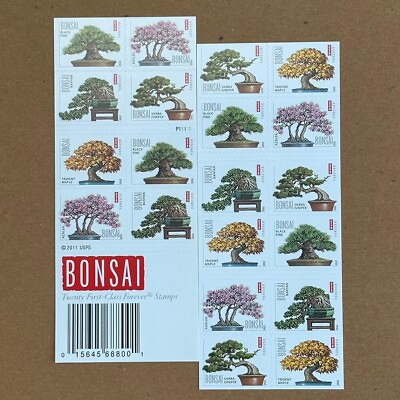 #ad #ad Bonsai Tree Stamp Booklet of 20 Postage Stamps self stick Wedding Celebration $12.95
