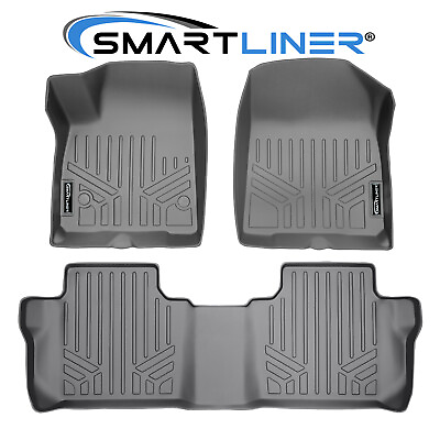 #ad SMARTLINER Custom Fit Floor Mats 2 Row Liner Grey Set for 2020 2021 Cadillac XT6 $129.99