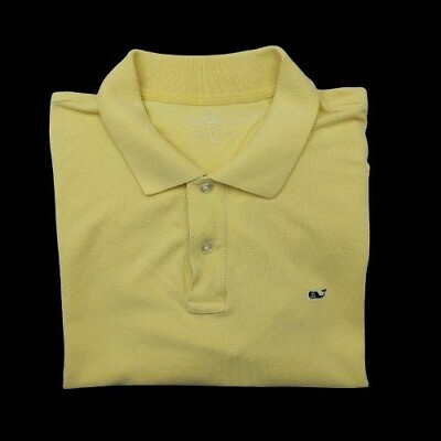 #ad Vineyard Vines Polo Shirt Mens Extra Large Yellow Classic Cotton Golf Tech Top $23.97