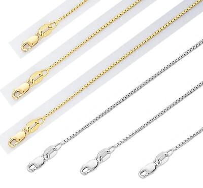 Guaranteed 10K or 14K Gold Box Chain Necklace Two Sizes All Lengths $254.18