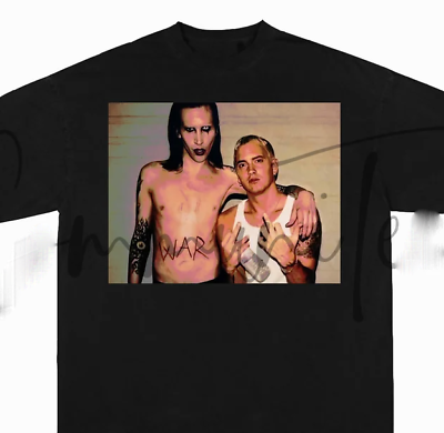#ad Marilyn Manson Eminem Shirt Rock Rap Tee Big Face Head Vintage Vtg Bootleg $24.97