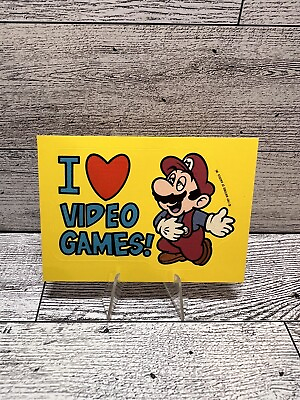 #ad 1989 Topps Nintendo Mario Game Sticker Card I Love Video Games #16 $8.99