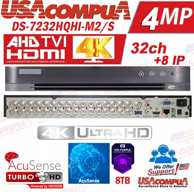 #ad Hikvision 32 CH DVR IDS 7232HQHI M2 S Series AcuSense Tribrid OPTIONAL HDD $425.59