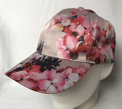 #ad Women’s Floral Baseball Cap OS Pink Adjustable Back Strap $8.99