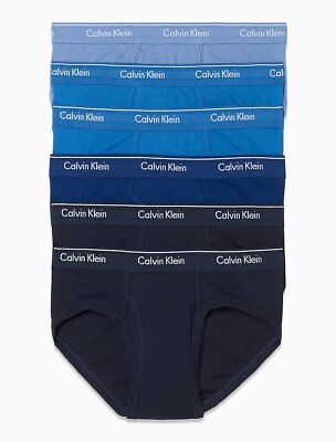Calvin Klein Men#x27;s Underwear 6 Pack Classic Fit Cotton Hip BriefsBlack BlueMd $39.99