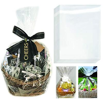 #ad #ad 10 Pack Clear Basket Gift Bags Cellophange Gift Bags for Baskets Gifts 24x30 In $10.70