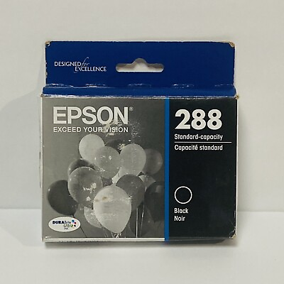 #ad Epson 288 Standard Capacity Black Ink Cartridge Expires 09 2025 Sealed $7.97