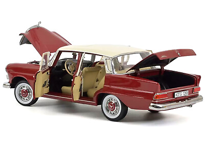#ad 1966 Mercedes Benz 200 Red w Beige Top 1 18 Diecast Car Norev $140.80