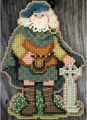 #ad MILL HILL ORNAMENT Beaded Cross Stitch Kit Celtic Santas SCOTLAND SANTA $8.50