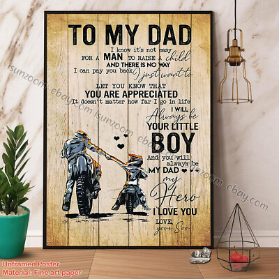 #ad Motorbike Son To My Dad My Hero I Love You Paper Poster No Frame Wall Art Decor $15.42