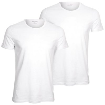 #ad Emporio Armani Men#x27;s Lounge T shirts Crew Neck 2 Pack Pure Cotton White New $43.99