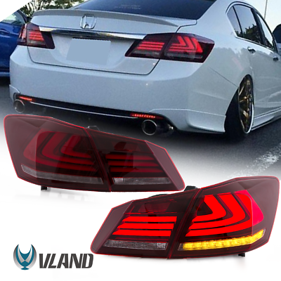 #ad Pair LED Brake Tail Lights For 2013 2014 2015 Honda Accord 4Door Sedan Red Smoke $189.99