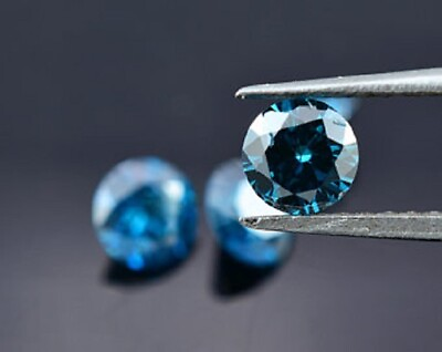 #ad 0.16 Carat REAL Blue Color Enhanced Loose Round Diamond 0.14 0.18 Ct $175.98