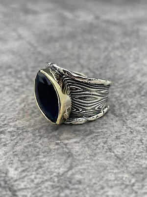 #ad Women Adjustable Vintage Ottoman Design Elegant Zircon Sapphire 925k Silver Ring $50.15