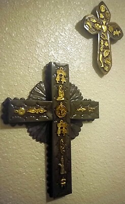 #ad Metal Crosses with miracles charms set of two B2 $34.00