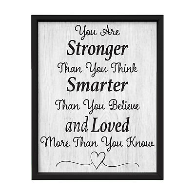 #ad JennyGems You Are Stronger Than You Think Framed Sign Inspirational Gift White $59.99