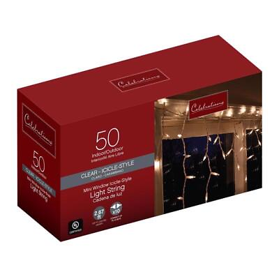 #ad Celebrations 14098 73A Incandescent Mini Clear Warm White 50ct Christmas 2.67 ft $13.56