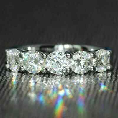 #ad Certified 1.00 Ct Round Brilliant Cut Solitaire White Diamond Ring 925 Silver $54.00