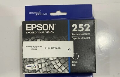 #ad Epson 252 Ink Cartridges. Black Standard Capacity. Expire 06 25 $14.99