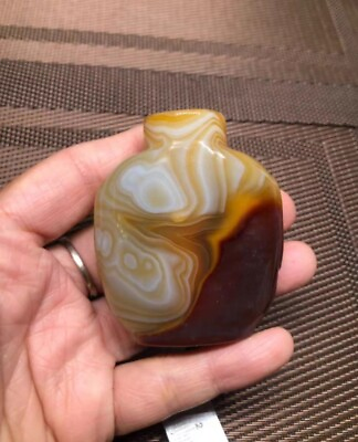 #ad Chinese antique natural silk wrapped agate snuff bottle $99.00