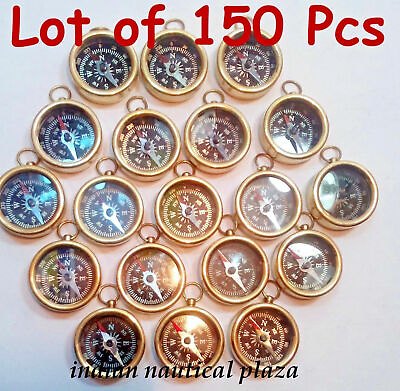 #ad LOT OF 150 PCS NAUTICAL VINTAGE MARITIME GIFT ANTIQUE BRASS POCKET COMPASS $204.25