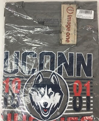 #ad UCONN HUSKIES NCAA Mens Shirt Large Heather Gray Short Sleeve Image One $14.95