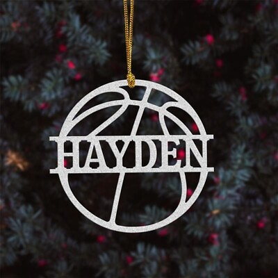 #ad Personalized Basketball Christmas Ornament 2022 Basketball Ornament With Name $23.98