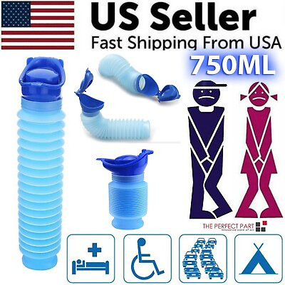#ad Male Female Portable Urinal Travel Camping Car Toilet Pee Bottle Emergency Kit $7.99