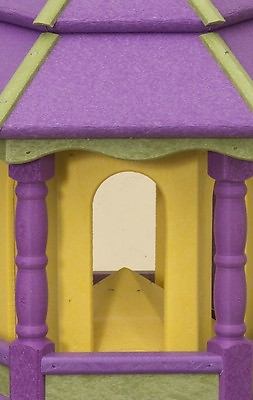 #ad #ad HUGE BIRD FEEDER Amish Handmade Hexagon Recycled Poly in Purple Lime amp; Yellow $315.97