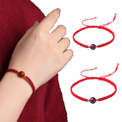 #ad 2pc Cinnabar Knot Red Tibetan Bracelet Karma and Luck Bracelet $9.99