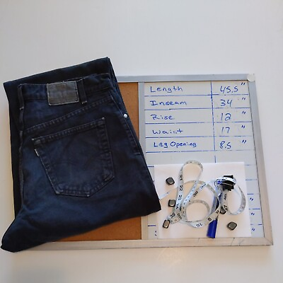 #ad Levi#x27;s Silvertab Loose Black Denim Jeans Vintage Streetwear Size 34 Distressed $69.95