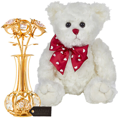 #ad #ad 11quot; Bearington Lil#x27; Lovable Teddy Bear w 24k Gold Plated Table Top by Matashi $42.56