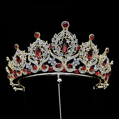 #ad 7.5cm Tall Crystal Wedding Bridal Queen Pageant Prom Tiara Crown 7 Colours AU $27.99