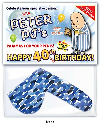 #ad HAPPY 40th Birthday Party Peter PJ Willy Warmer WEINER SOCK Gag Gift Joke $12.99