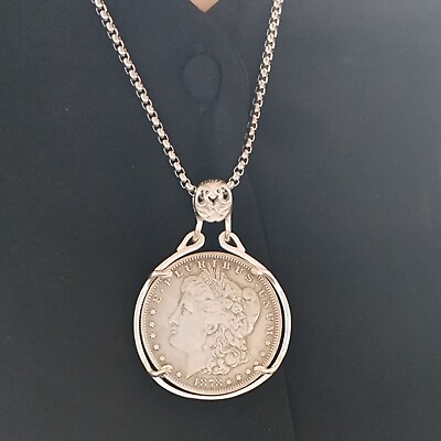 #ad Vintage Morgan Dollar Pendant with Silver Plated Decorative Coin for Friend#x27;Gift $18.16