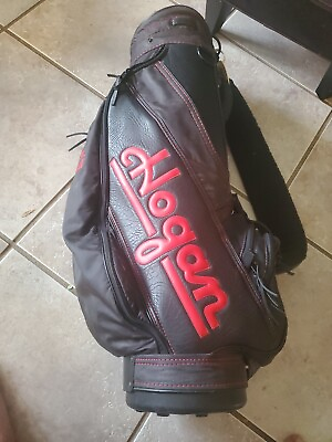 #ad Ben Hogan Vintage Golf Bag Black Red Leather Fuzzy Divider Made in the USA $149.99