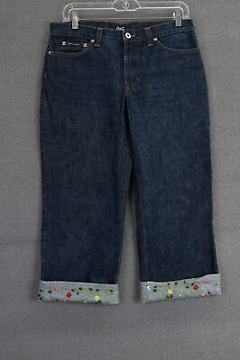 #ad Damp;G Dolce amp; Gabbana Women#x27;s Jeans Size 29 Capri Cropped Denim Floral $69.99