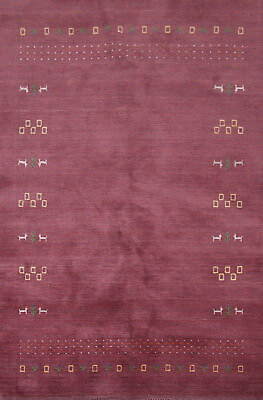 #ad Purple Handmade Indian Rug Wool Gabbeh Bedroom Carpet 5x7 ft. $231.29