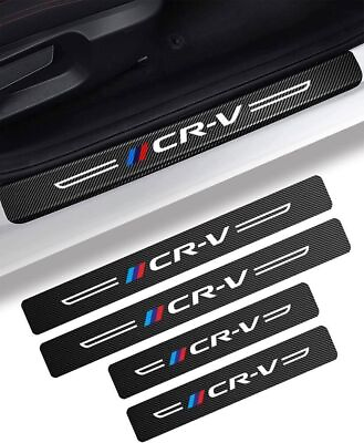 #ad 4Pcs For CR V CRV Carbon Fiber Car Door Sill Plate Protector Cover Sticker A $9.96