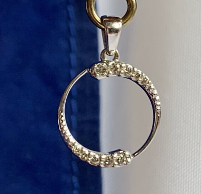 #ad 14K White Gold Diamond Pendant 2.42g Fine Jewelry Charm $199.95
