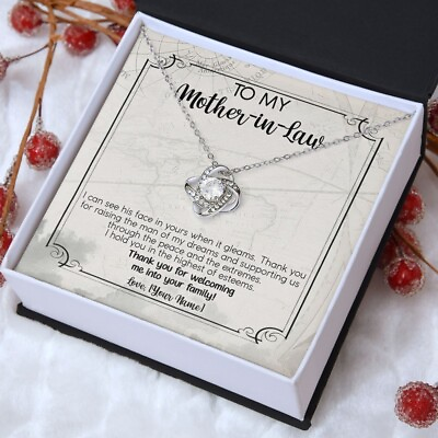 To My Mother in law Love Knot Necklace Message Card Custom Gift Mom Mothers Day $34.99