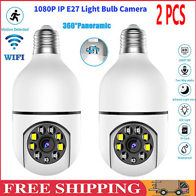 #ad 360° 1080P IP E27 Light Bulb Camera Wi Fi Wireless Smart Home Security IR Night $22.99
