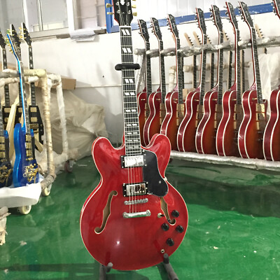 #ad Custom Semi Hollow 335 Red 6 Strings Electric Guitar Mahogany Neck HH Pickups $264.67