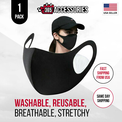 #ad Face Mask Black Fashion Washable Reusable Breathable Unisex Mask *US SELLER* $4.75