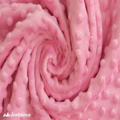 #ad Polka Dot Minky Fabric By The Yard Pink $9.99