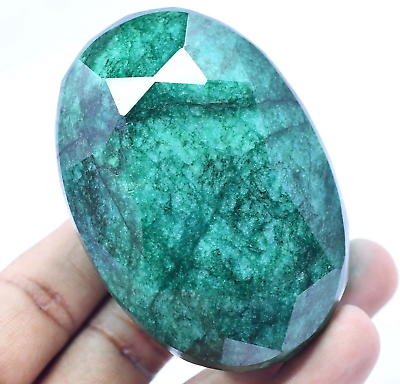 #ad 1173.5 Ct Natural Huge Green Emerald Earth Mined Certified Museum Use Gemstone $42.49