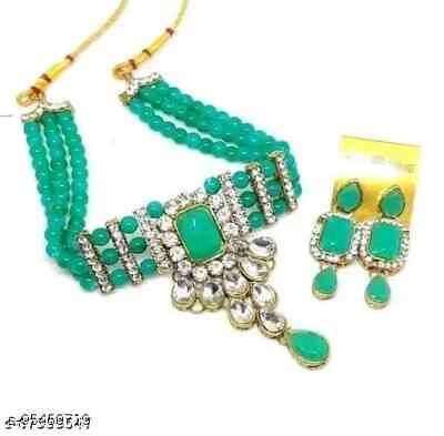 Latest Choker Kundan Gold Necklace Set Bollywood Gold Plated Fashion Jewelry $14.99