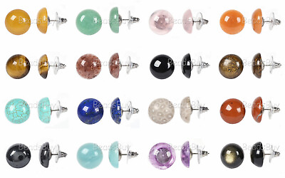 #ad 16mm Large Round Gemstone Earrings For Women#x27;s Gift GBP 2.99