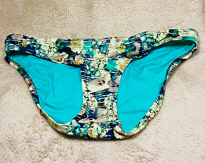 #ad New Nanette Lepore Blue Floral Bikini Bottom Size Medium $24.95